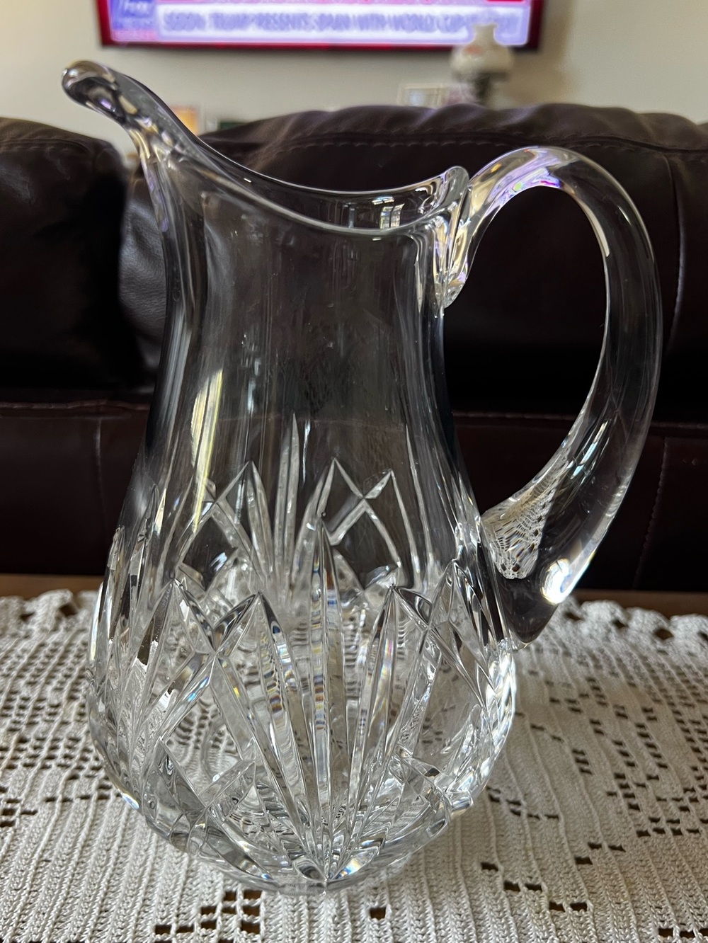 Marquis by Waterford Crystal pitcher. Brookside pattern and in pristine cond.